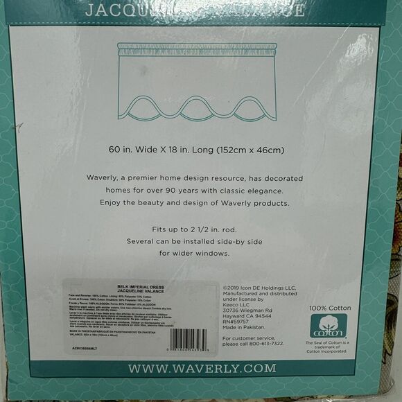 Waverly Imperial Dress Jacqueline Antique Valance 60" x 18" Multicolor Cotton - Picture 4 of 4